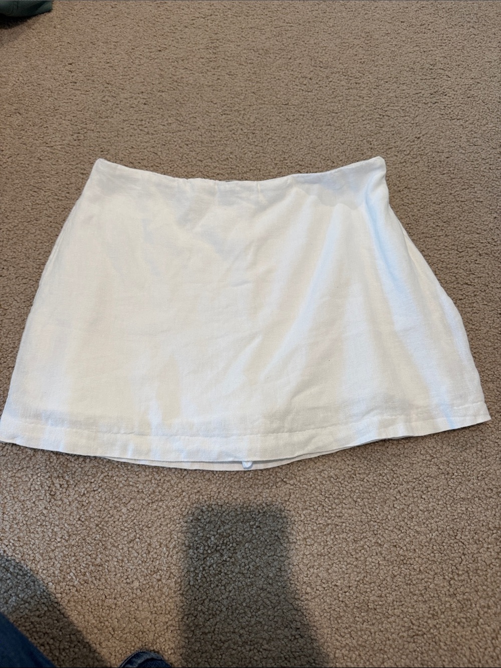 Classic White linen Women's Mini Skirt